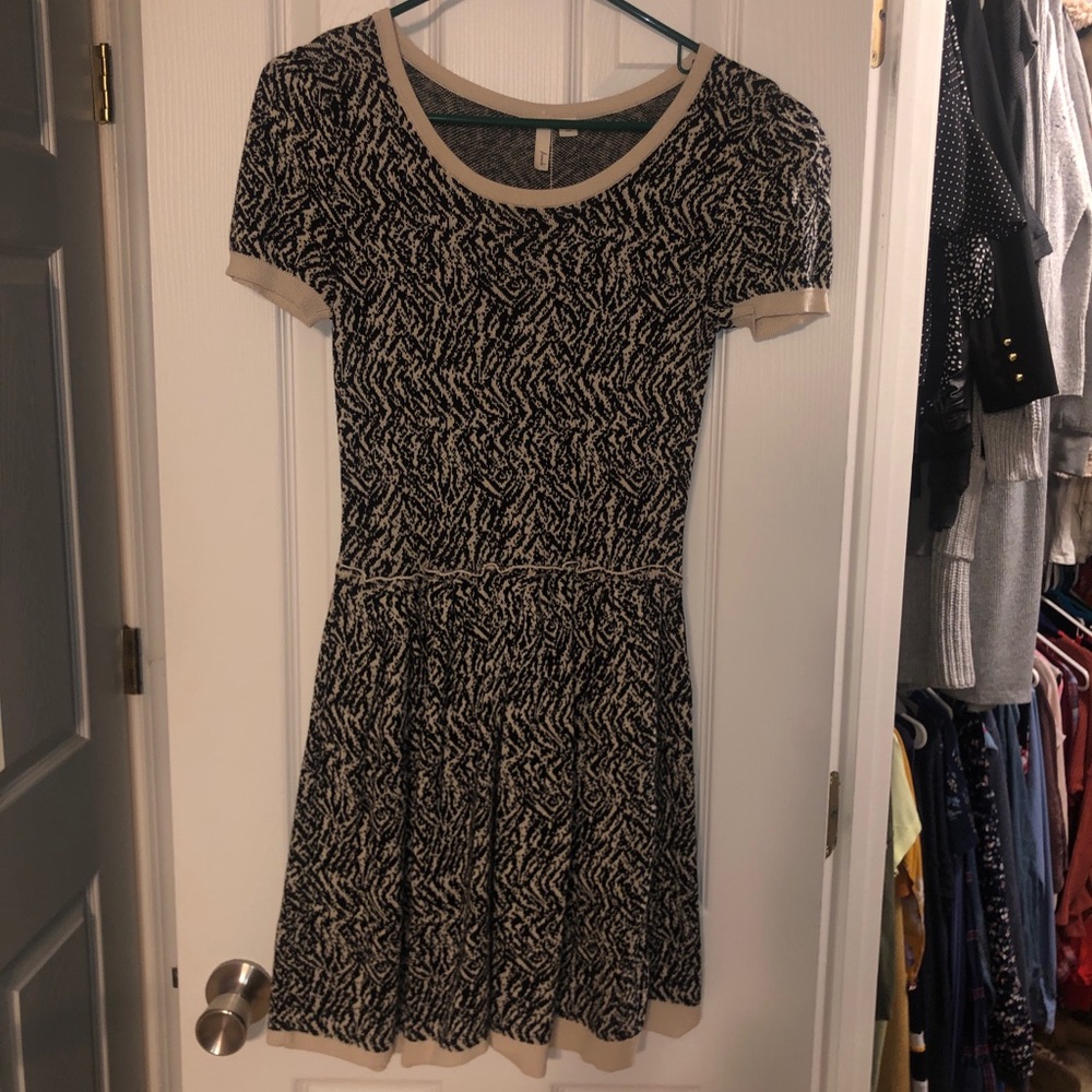 Black & Cream Sweater Dress